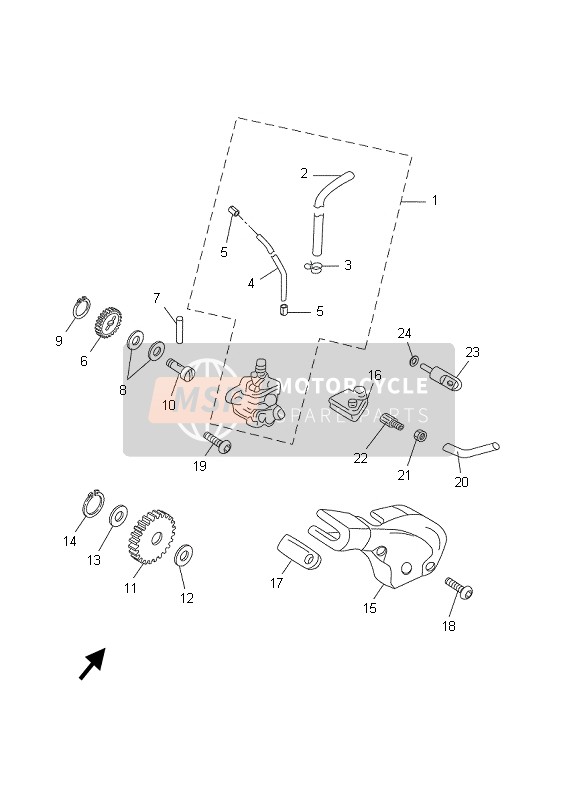 Yamaha DT50R-SM 2005 Oil Pump for a 2005 Yamaha DT50R-SM